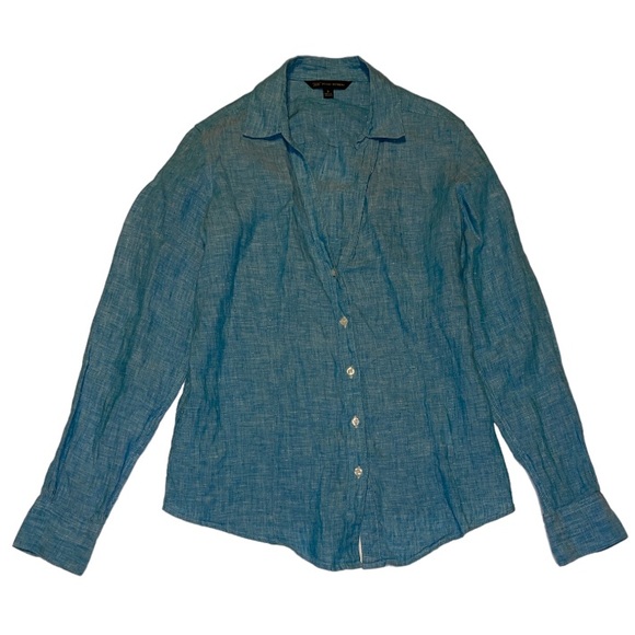 Brooks Brothers “346” Blue Linen Blouse - Women’s Size 6 - Picture 2 of 8